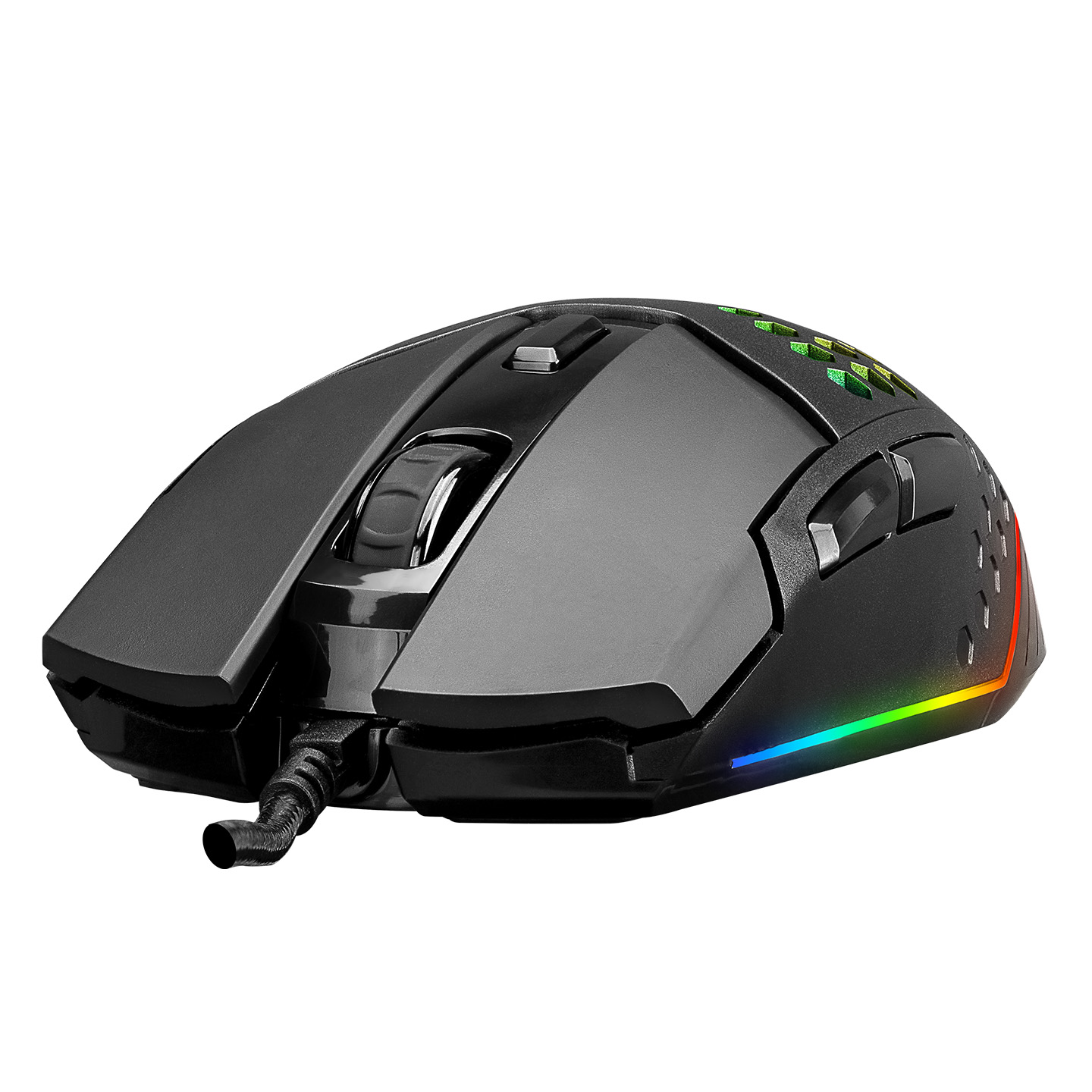 Everest SM-GX19 ANGARD Usb RGB Işıklı Makrolu 7200dpi Örgü Kablolu Gaming Oyuncu Mouse
